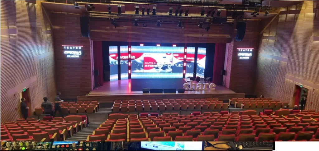 Evento Share RH - Teatro Oficina do Estudante - Som, painel de LED, estrutura e luz
